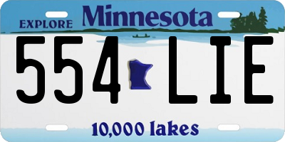 MN license plate 554LIE