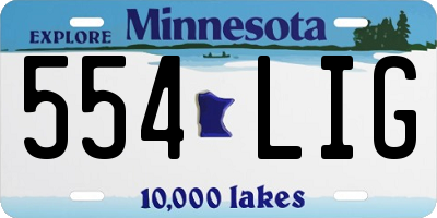 MN license plate 554LIG