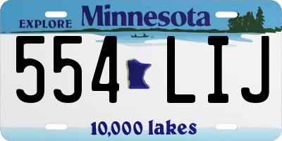 MN license plate 554LIJ