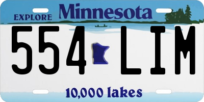 MN license plate 554LIM