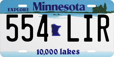 MN license plate 554LIR