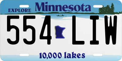 MN license plate 554LIW