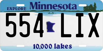 MN license plate 554LIX