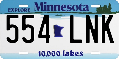 MN license plate 554LNK