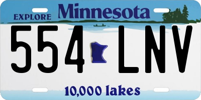 MN license plate 554LNV