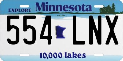 MN license plate 554LNX