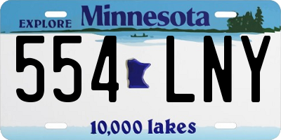 MN license plate 554LNY