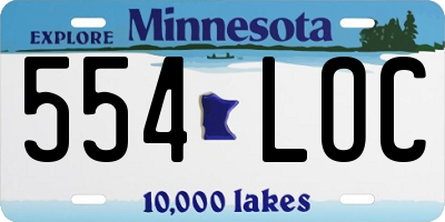 MN license plate 554LOC