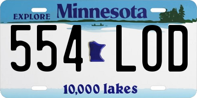MN license plate 554LOD