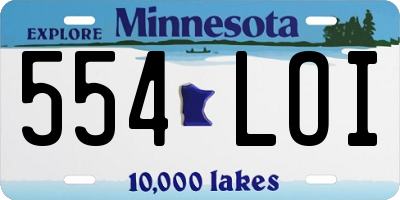 MN license plate 554LOI