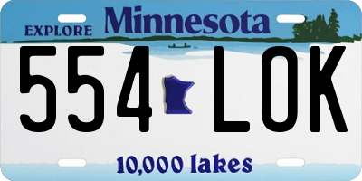 MN license plate 554LOK