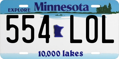 MN license plate 554LOL