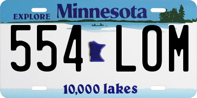 MN license plate 554LOM