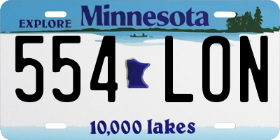 MN license plate 554LON