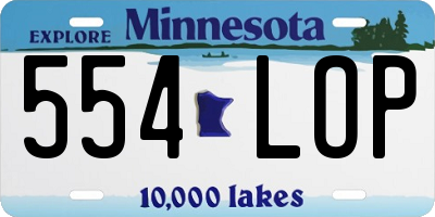 MN license plate 554LOP