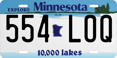 MN license plate 554LOQ