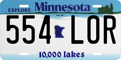 MN license plate 554LOR