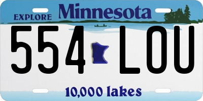 MN license plate 554LOU
