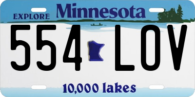 MN license plate 554LOV