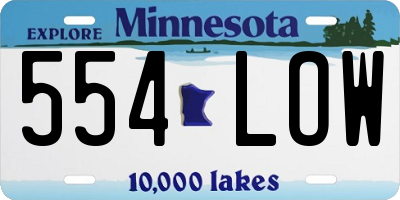 MN license plate 554LOW
