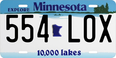 MN license plate 554LOX