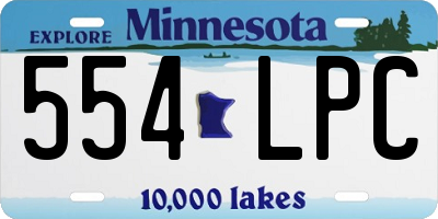 MN license plate 554LPC
