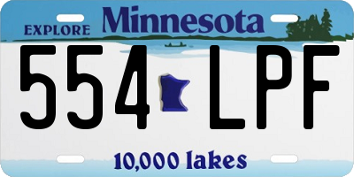 MN license plate 554LPF