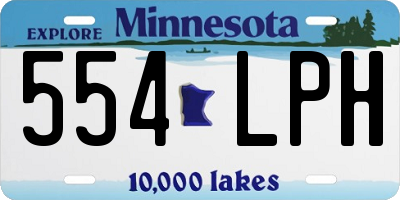 MN license plate 554LPH