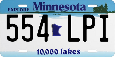 MN license plate 554LPI