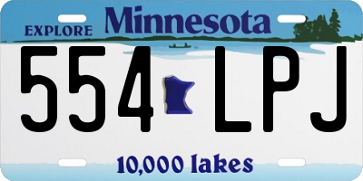 MN license plate 554LPJ