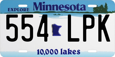 MN license plate 554LPK
