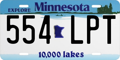 MN license plate 554LPT