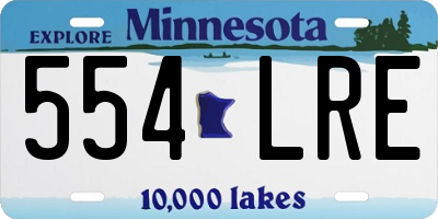 MN license plate 554LRE