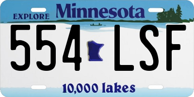 MN license plate 554LSF