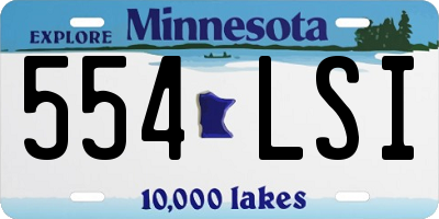MN license plate 554LSI