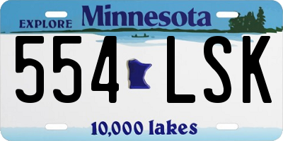 MN license plate 554LSK