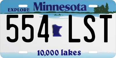 MN license plate 554LST