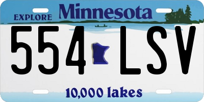 MN license plate 554LSV