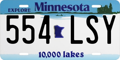 MN license plate 554LSY