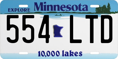 MN license plate 554LTD
