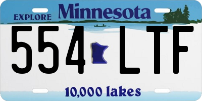MN license plate 554LTF