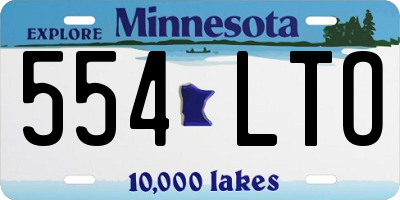 MN license plate 554LTO