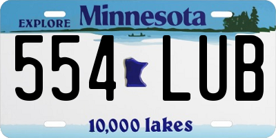 MN license plate 554LUB