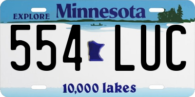 MN license plate 554LUC