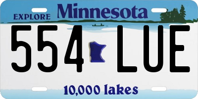 MN license plate 554LUE