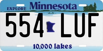 MN license plate 554LUF