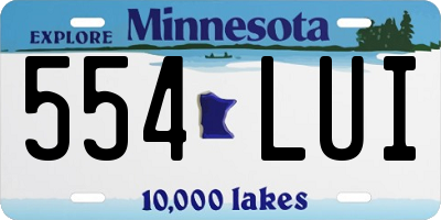 MN license plate 554LUI
