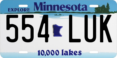 MN license plate 554LUK