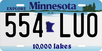 MN license plate 554LUO