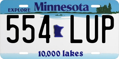 MN license plate 554LUP